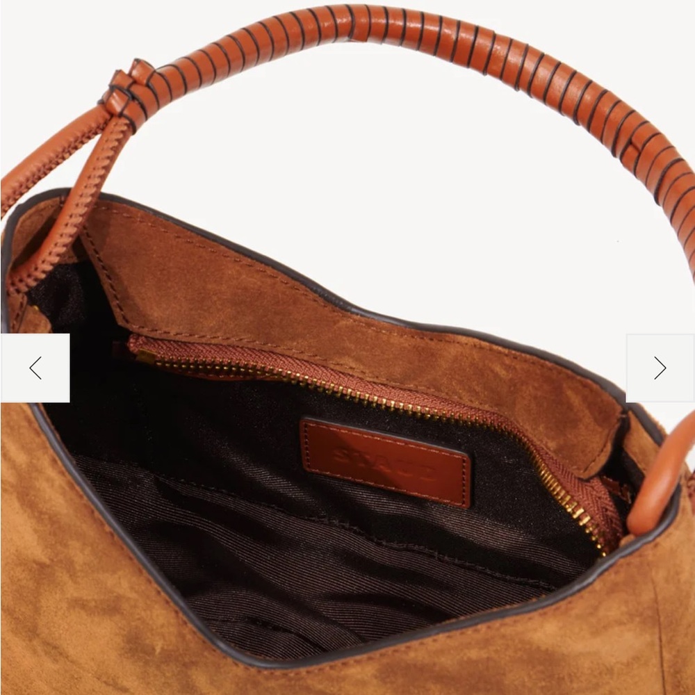 LIKE NEW STAUD Valerie Shoulder Bag, Tan Suede - Picture 3 of 8